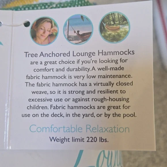 NWT  fabric lounge hammock - Picture 4 of 5